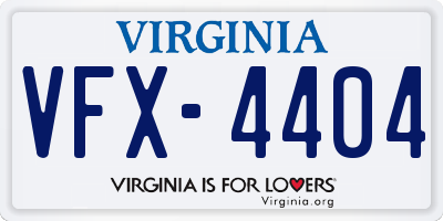 VA license plate VFX4404