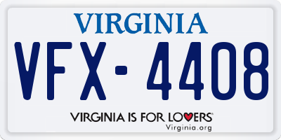 VA license plate VFX4408