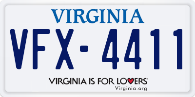 VA license plate VFX4411
