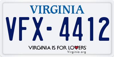 VA license plate VFX4412