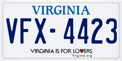 VA license plate VFX4423