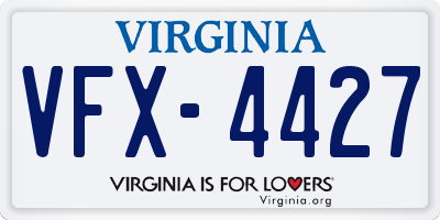 VA license plate VFX4427
