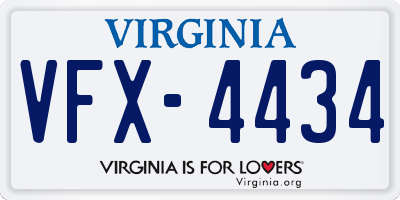 VA license plate VFX4434