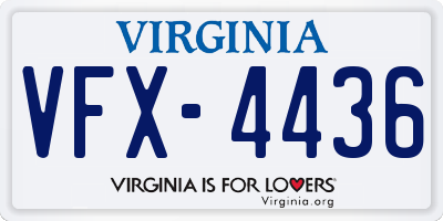 VA license plate VFX4436