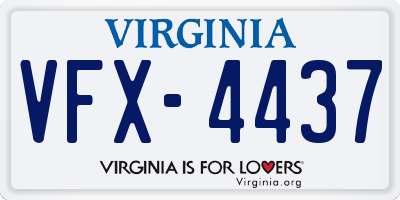 VA license plate VFX4437