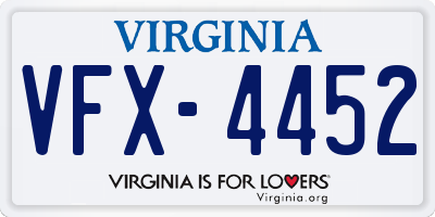 VA license plate VFX4452