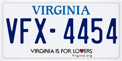 VA license plate VFX4454