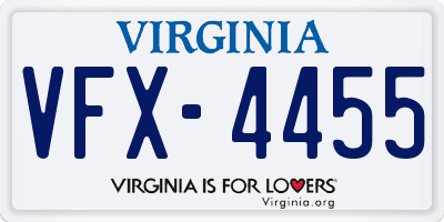 VA license plate VFX4455