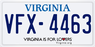 VA license plate VFX4463
