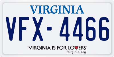 VA license plate VFX4466