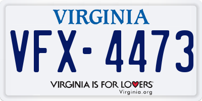 VA license plate VFX4473