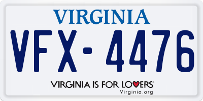VA license plate VFX4476