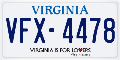 VA license plate VFX4478