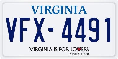 VA license plate VFX4491