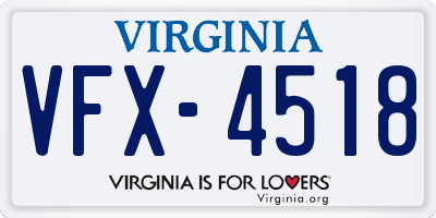 VA license plate VFX4518