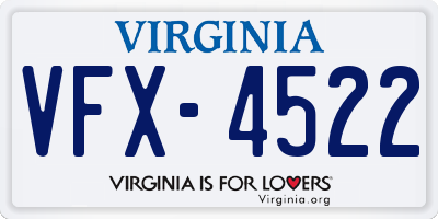 VA license plate VFX4522