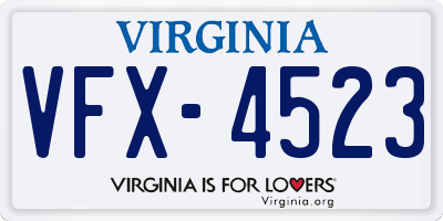 VA license plate VFX4523