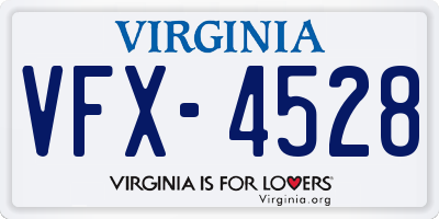 VA license plate VFX4528