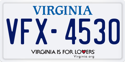 VA license plate VFX4530