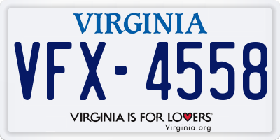 VA license plate VFX4558