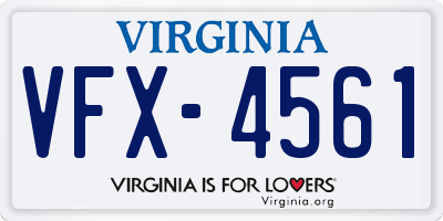 VA license plate VFX4561