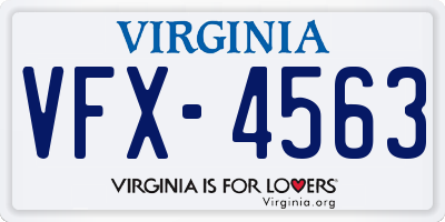 VA license plate VFX4563