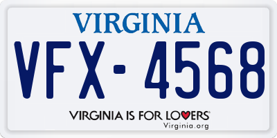 VA license plate VFX4568