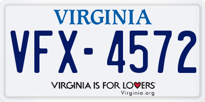 VA license plate VFX4572