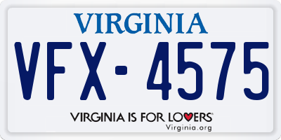 VA license plate VFX4575