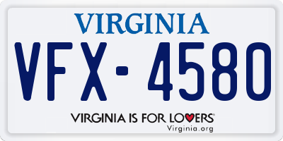 VA license plate VFX4580