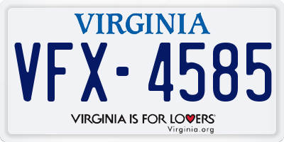 VA license plate VFX4585