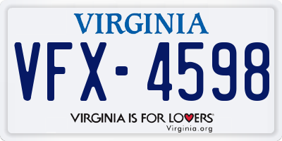 VA license plate VFX4598