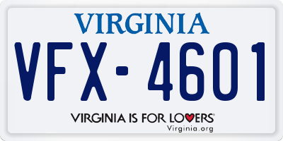 VA license plate VFX4601