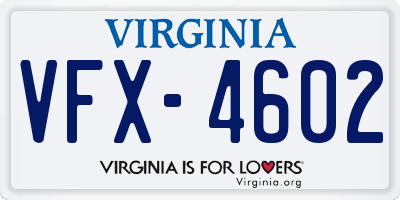 VA license plate VFX4602