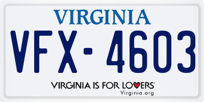 VA license plate VFX4603