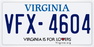 VA license plate VFX4604