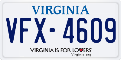 VA license plate VFX4609