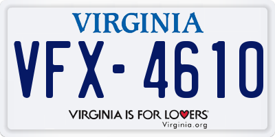 VA license plate VFX4610
