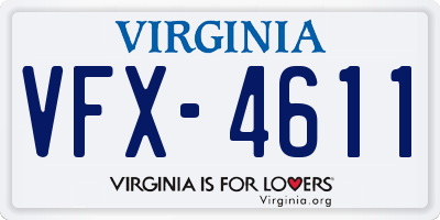 VA license plate VFX4611
