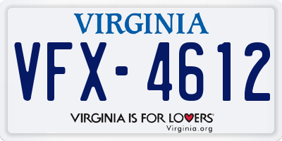 VA license plate VFX4612