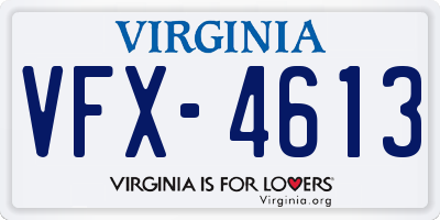 VA license plate VFX4613
