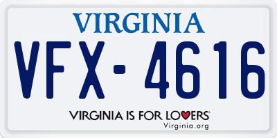 VA license plate VFX4616