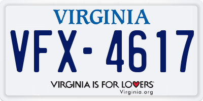 VA license plate VFX4617