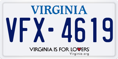 VA license plate VFX4619