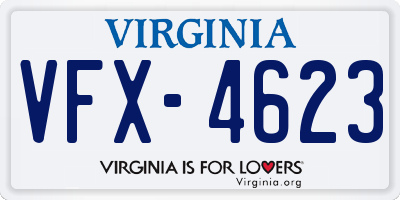 VA license plate VFX4623