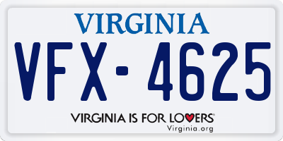 VA license plate VFX4625