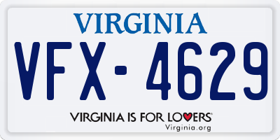 VA license plate VFX4629