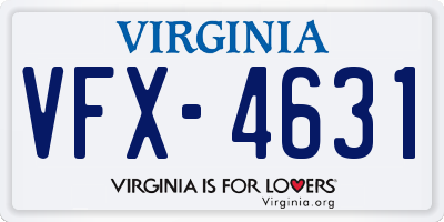 VA license plate VFX4631