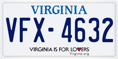 VA license plate VFX4632