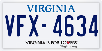 VA license plate VFX4634